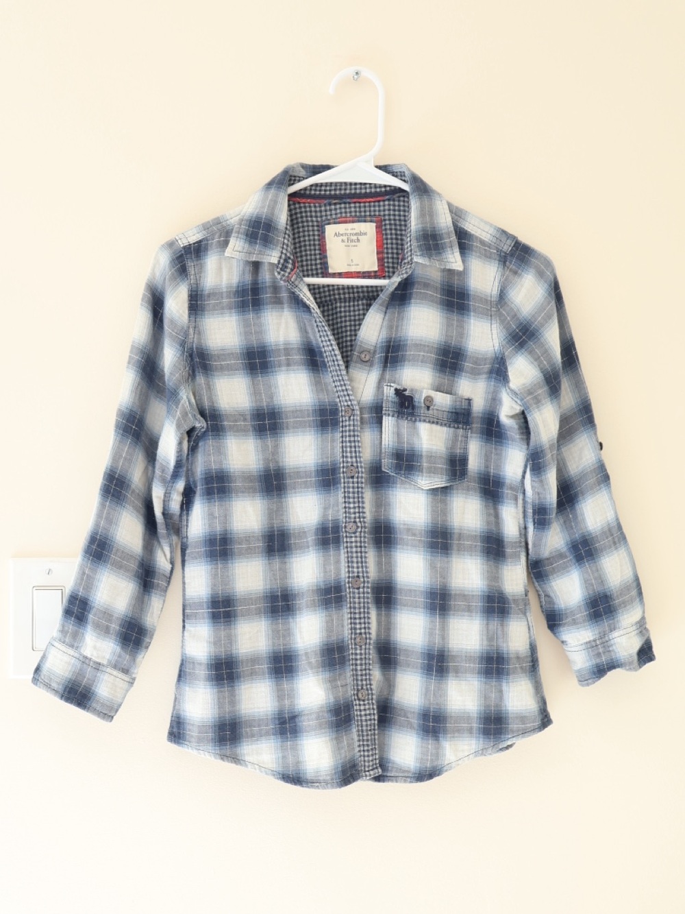 Abercrombie & Fitch Women’s Plaid Button-Up Shirt Y2K Preppy Granola Bella Swan